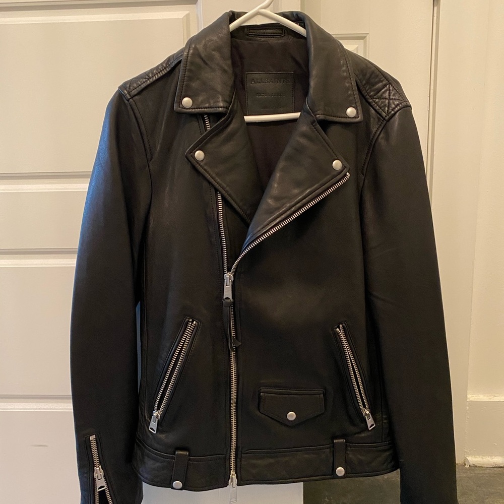 All Saints Black Milo Leather Jacket